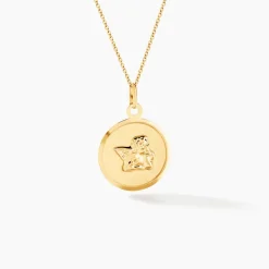 Pendentif Ange Rond Or Jaune
