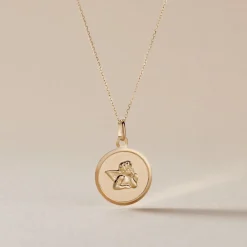 Pendentif Ange Rond Or Jaune