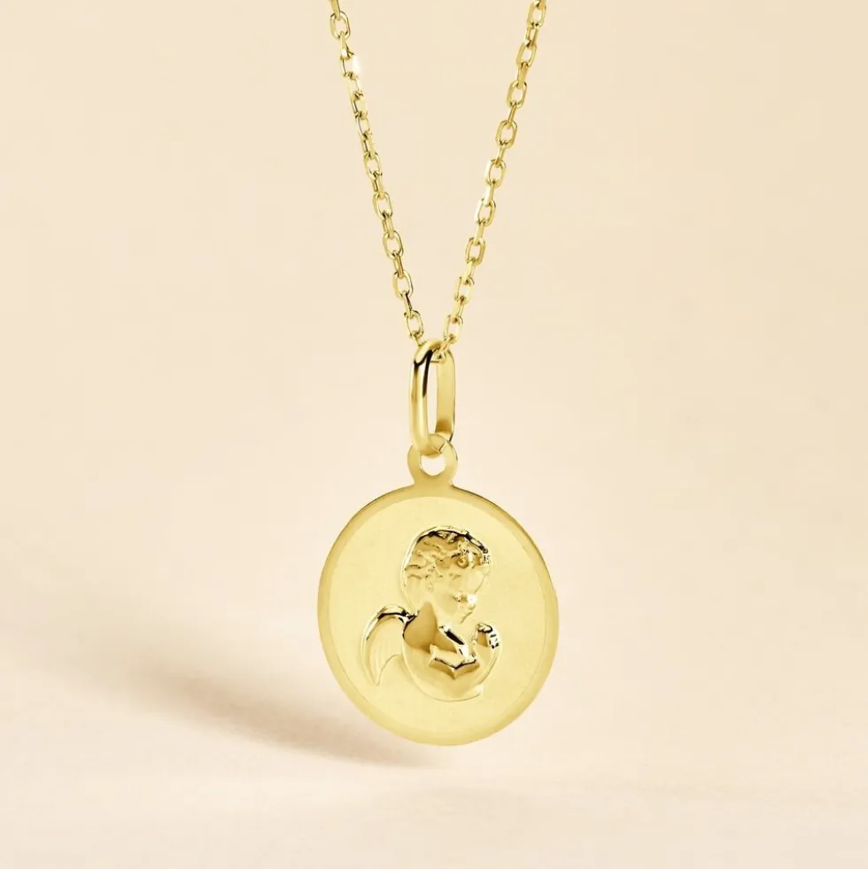 Pendentif Ange Rond Or Jaune