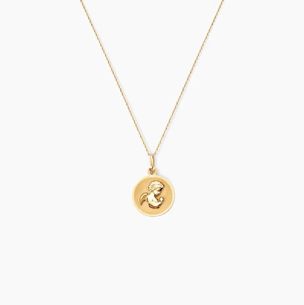 Pendentif Ange Rond Or Jaune