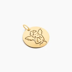 Pendentif Ange Rond Or Jaune