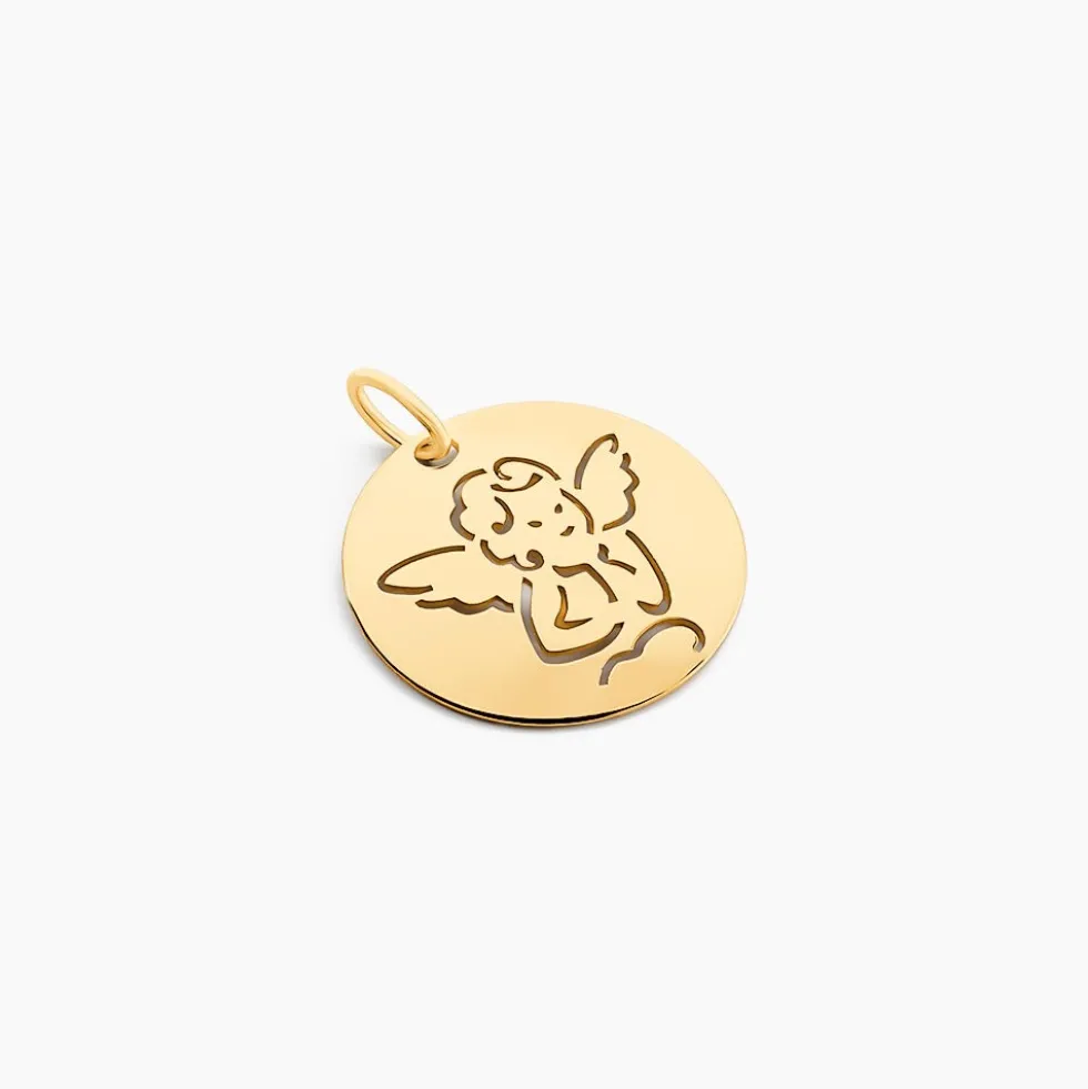 Pendentif Ange Rond Or Jaune