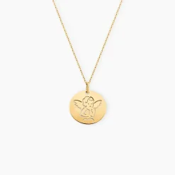 Pendentif Ange Rond Or Jaune