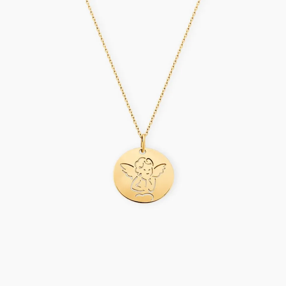Pendentif Ange Rond Or Jaune