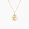 Pendentif Ange Rond Or Jaune Oxyde De Zirconium