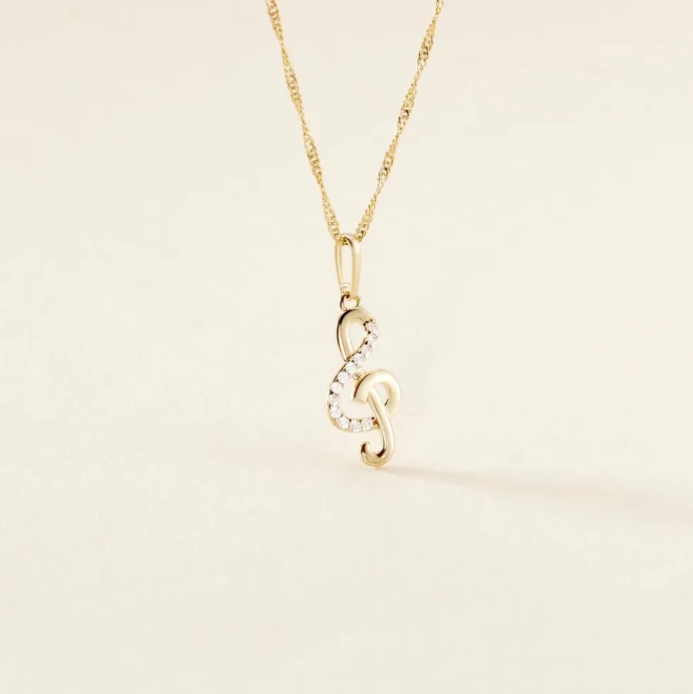 Pendentif Caprais Or Jaune Oxydes De Zirconium