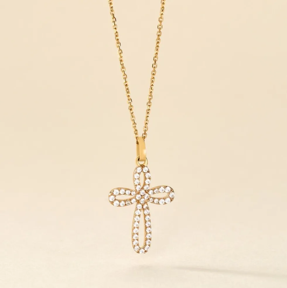 Pendentif Chastity Or Jaune Oxyde De Zirconium
