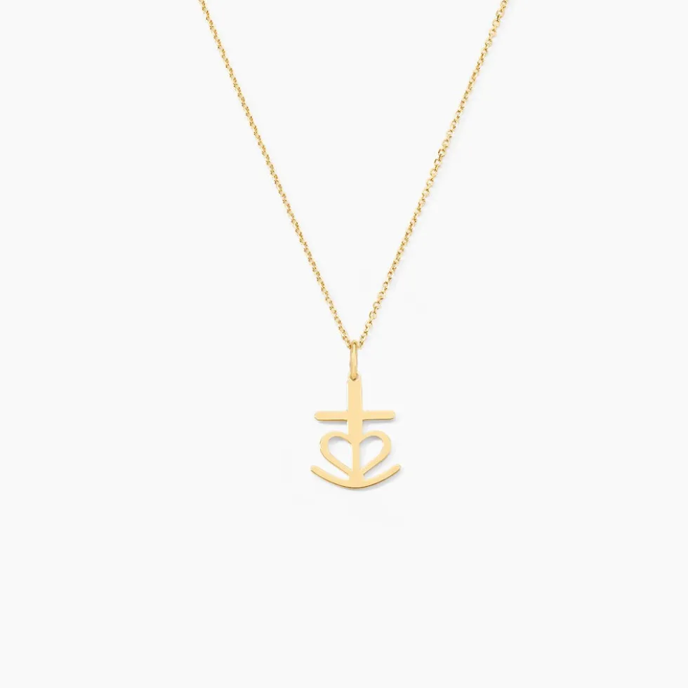 Pendentif Cobeia Croix De Camargue Or Jaune