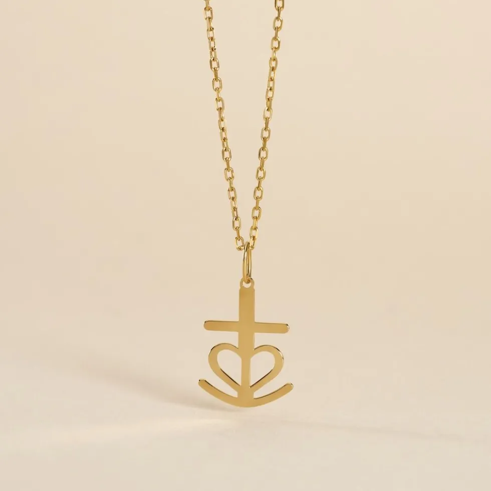 Pendentif Cobeia Croix De Camargue Or Jaune