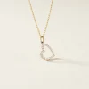 Pendentif Coeur Penche Or Jaune Oxyde De Zirconium