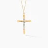 Pendentif Damian Croix Or Bicolore