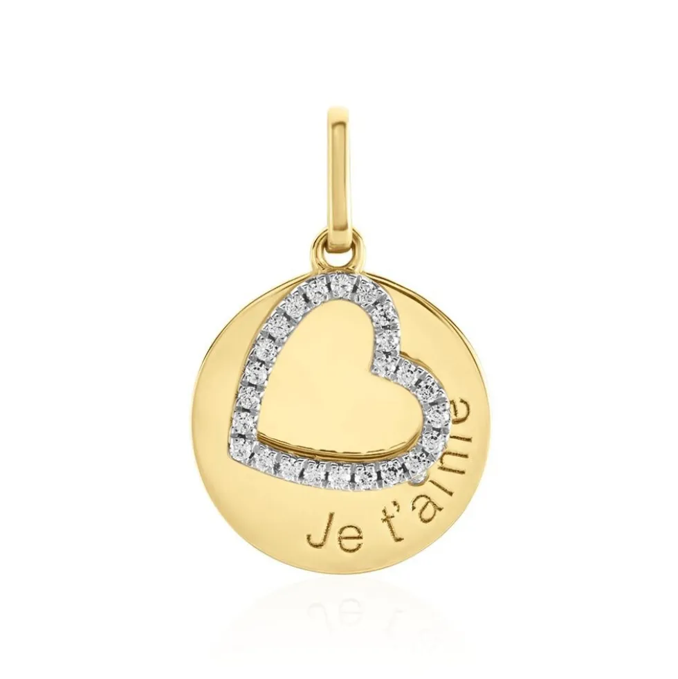 Pendentif Dezirinda Or Jaune Oxyde De Zirconium