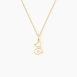 Pendentif Egee Chat Or Jaune