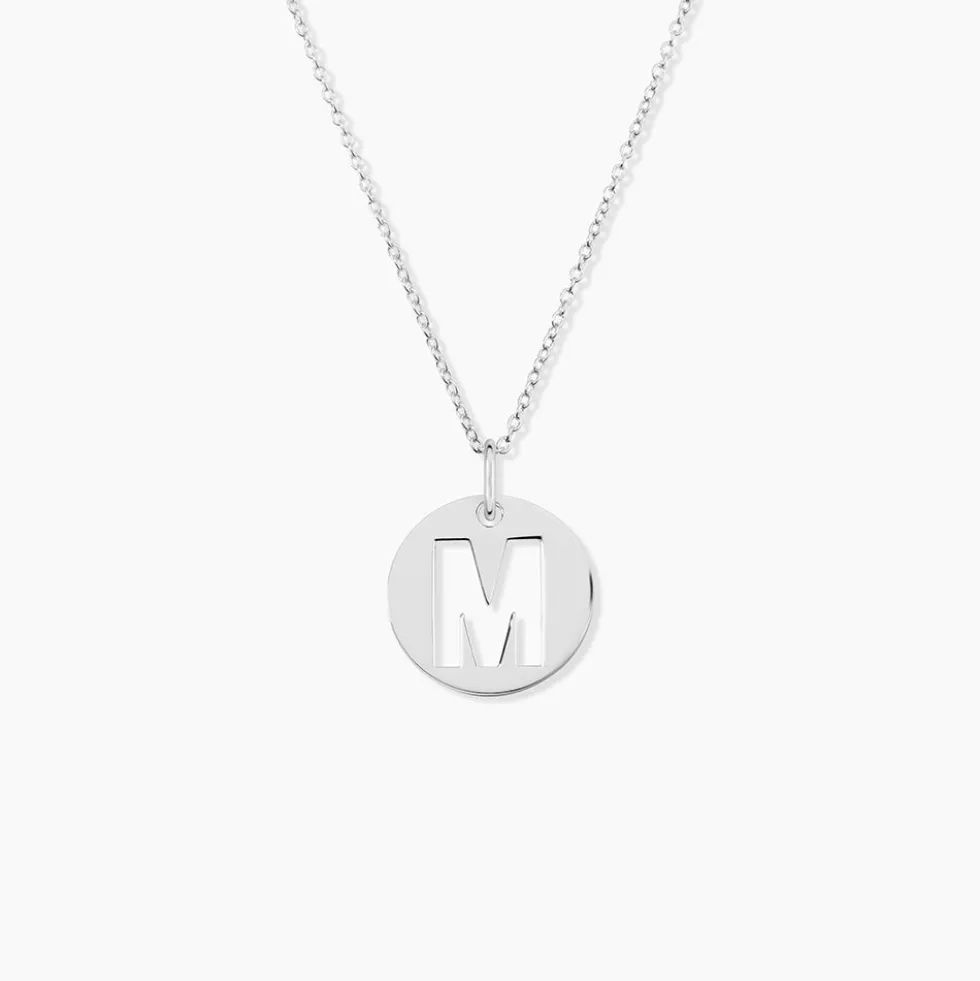Pendentif Elio M Argent Blanc