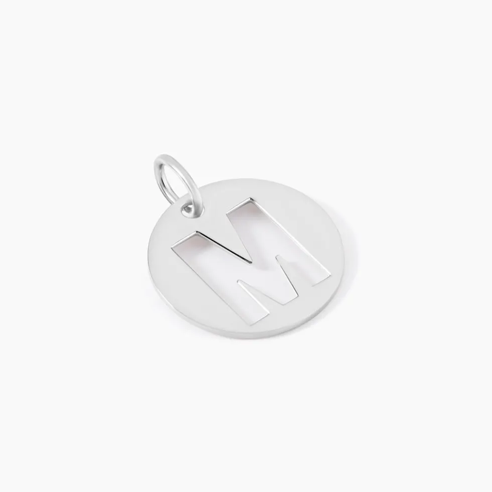 Pendentif Elio M Argent Blanc