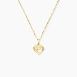 Pendentif Eudocie Coeur Lettre Or Jaune