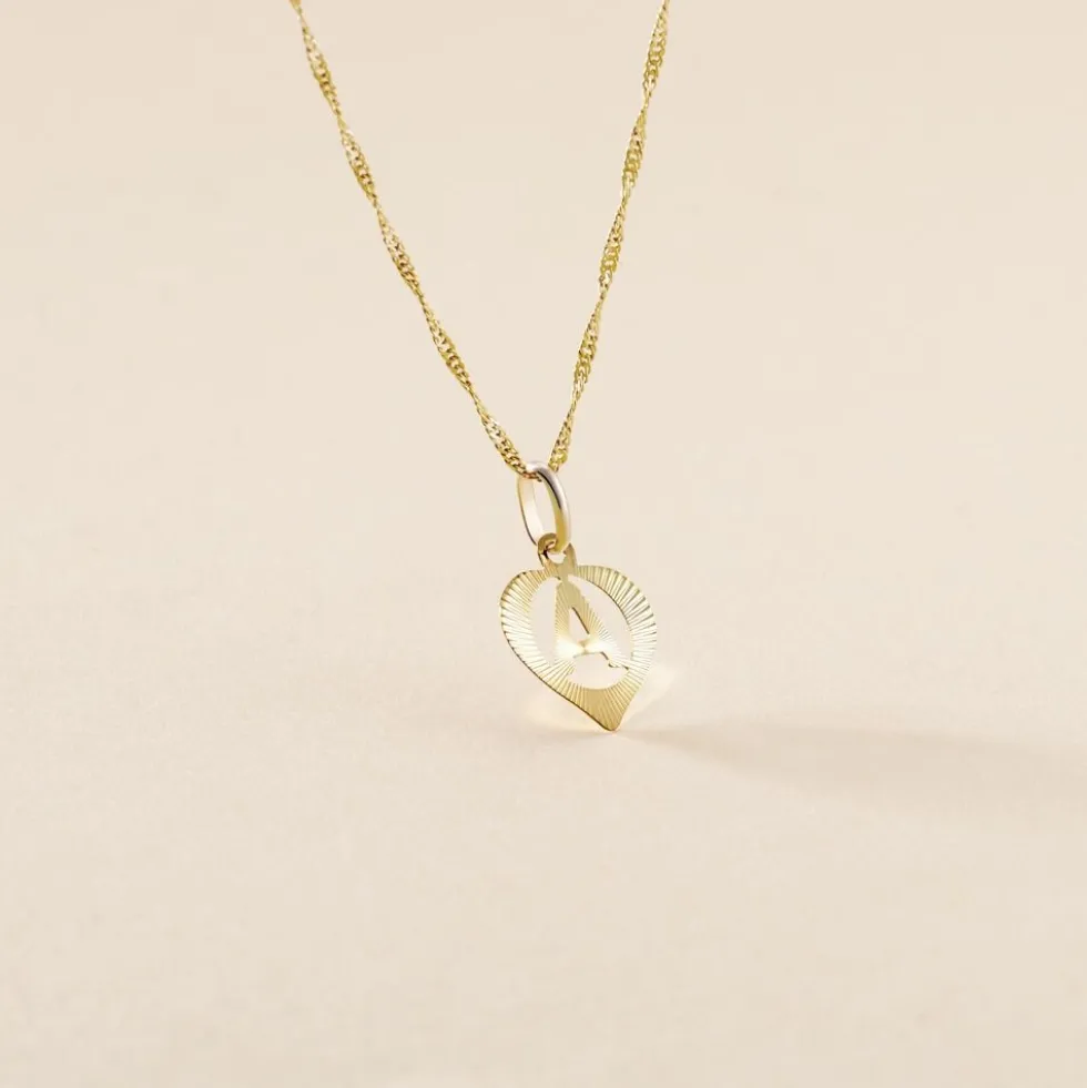 Pendentif Eudocie Coeur Lettre Or Jaune