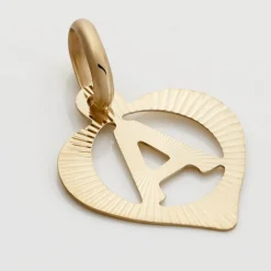 Pendentif Eudocie Coeur Lettre Or Jaune