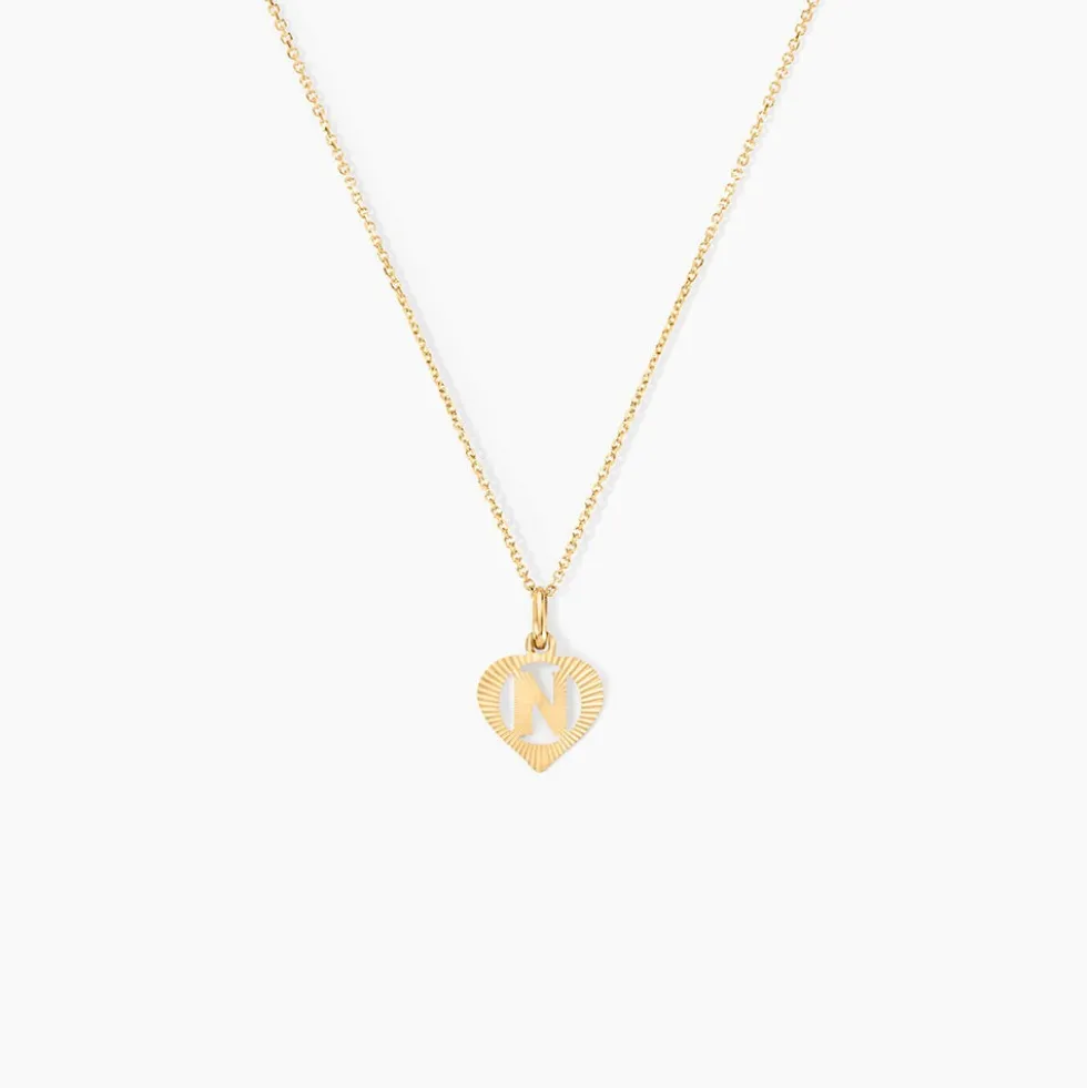 Pendentif Eudocie Coeur Lettre Or Jaune
