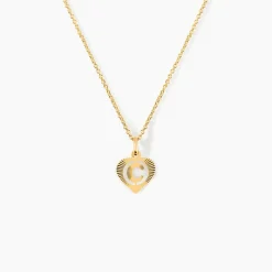 Pendentif Eudocie Coeur Lettre Or Jaune