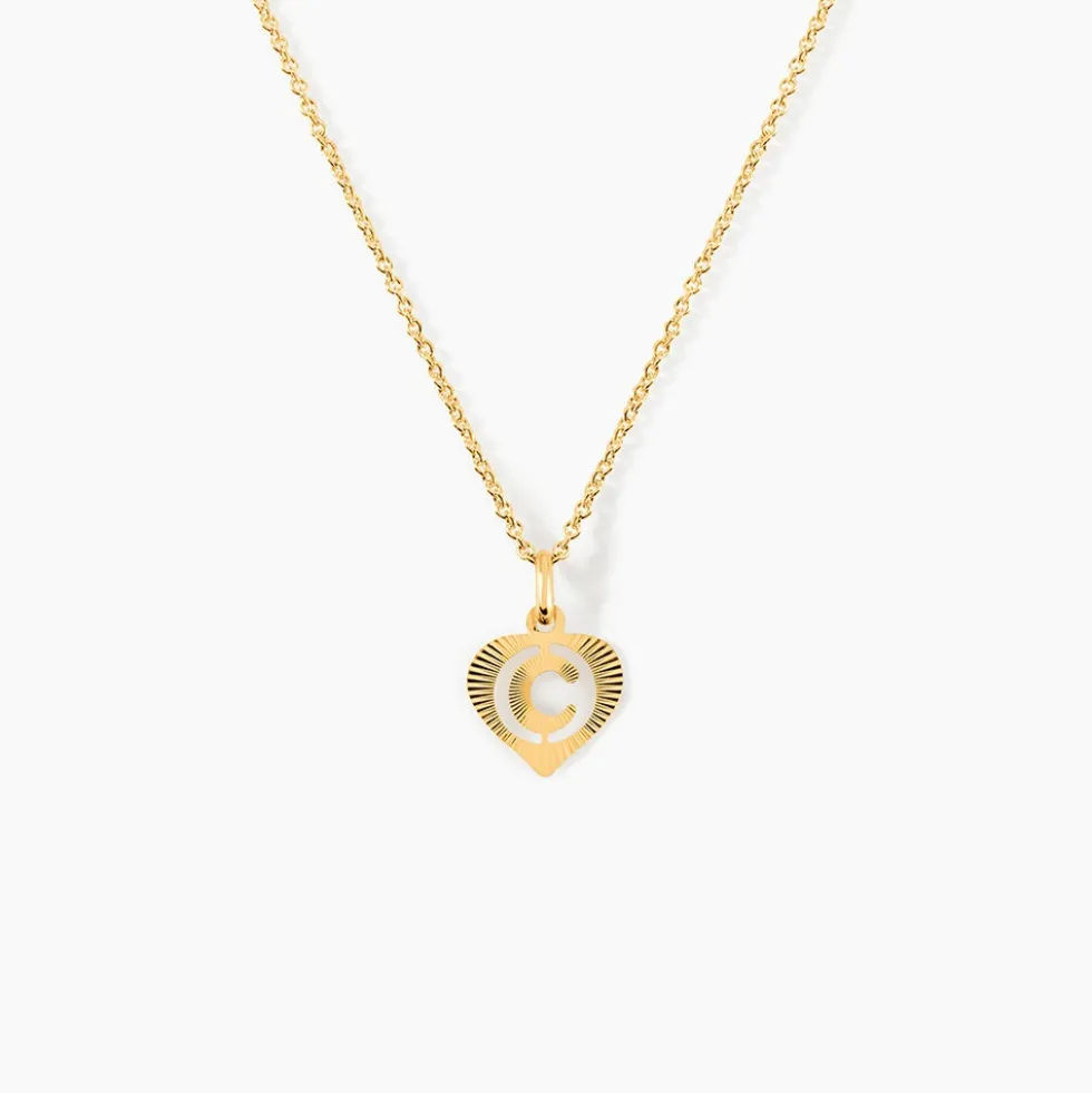 Pendentif Eudocie Coeur Lettre Or Jaune