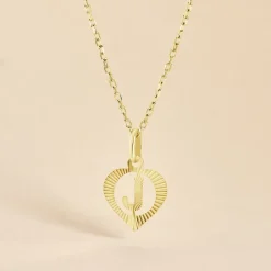 Pendentif Eudocie Coeur Lettre Or Jaune
