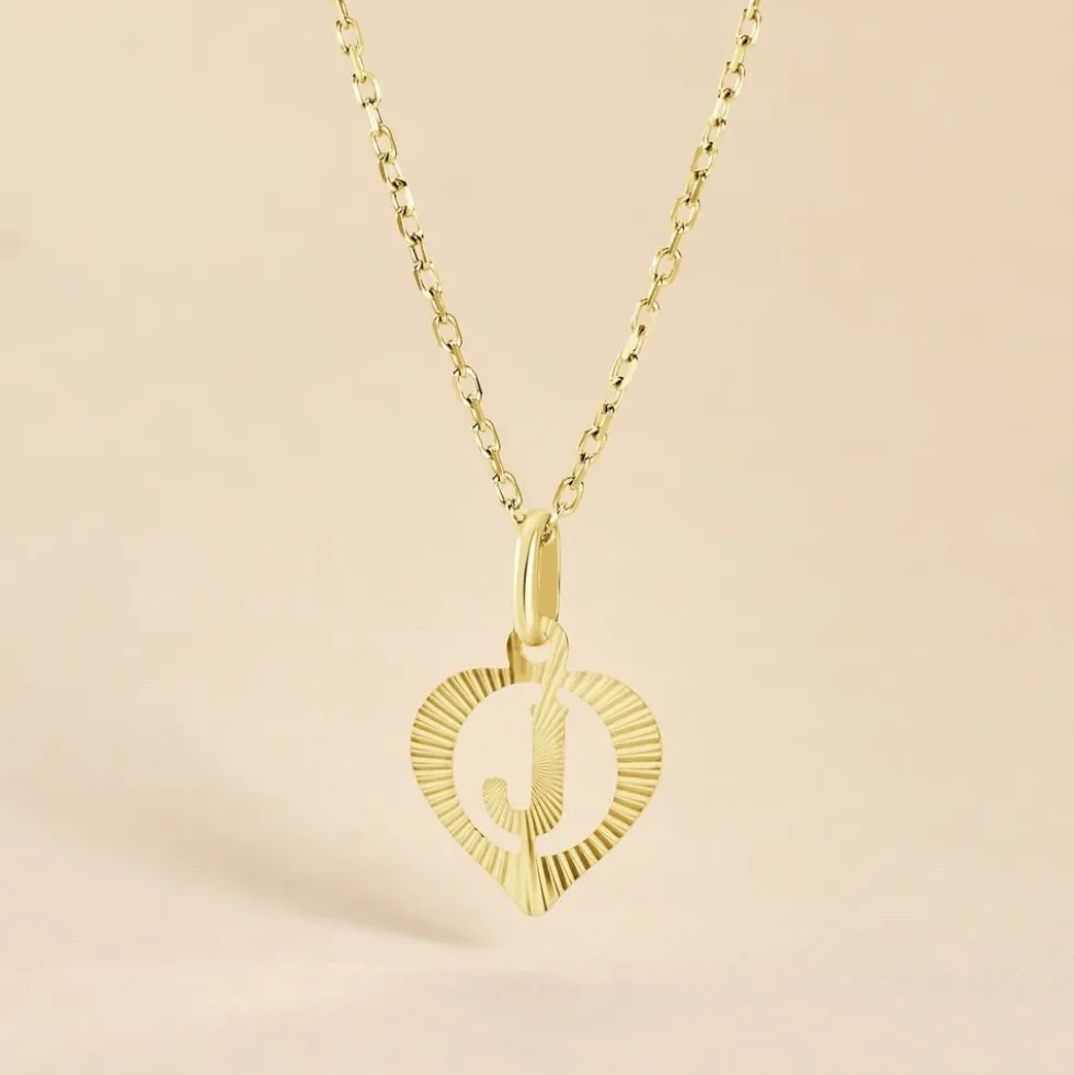 Pendentif Eudocie Coeur Lettre Or Jaune