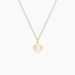Pendentif Eudocie Coeur Lettre Or Jaune
