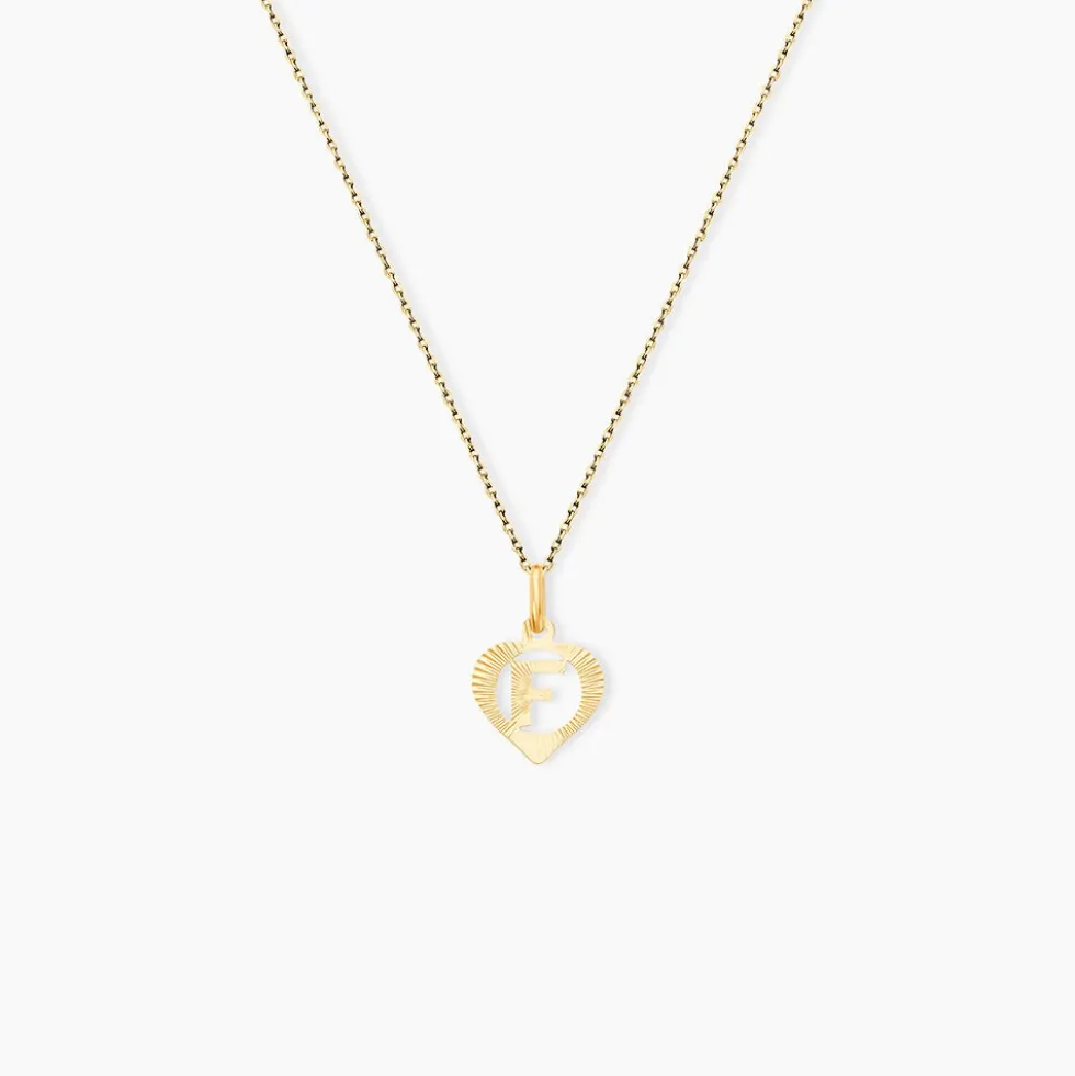 Pendentif Eudocie Coeur Lettre Or Jaune