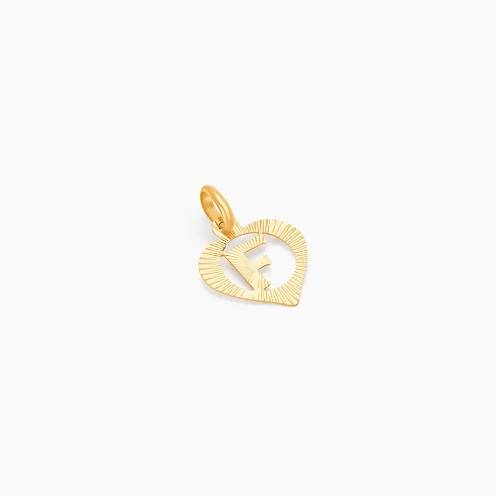 Pendentif Eudocie Coeur Lettre Or Jaune