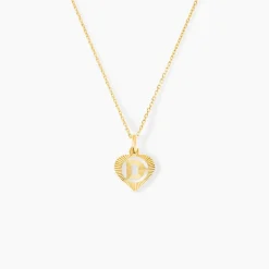 Pendentif Eudocie Coeur Lettre Or Jaune