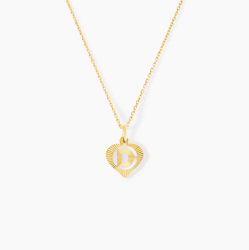 Pendentif Eudocie Coeur Lettre Or Jaune