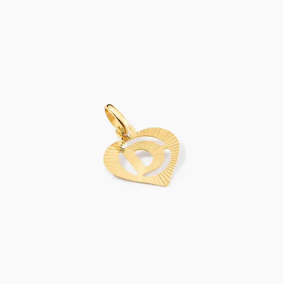 Pendentif Eudocie Coeur Lettre Or Jaune