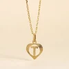 Pendentif Eudocie Coeur Lettre Or Jaune