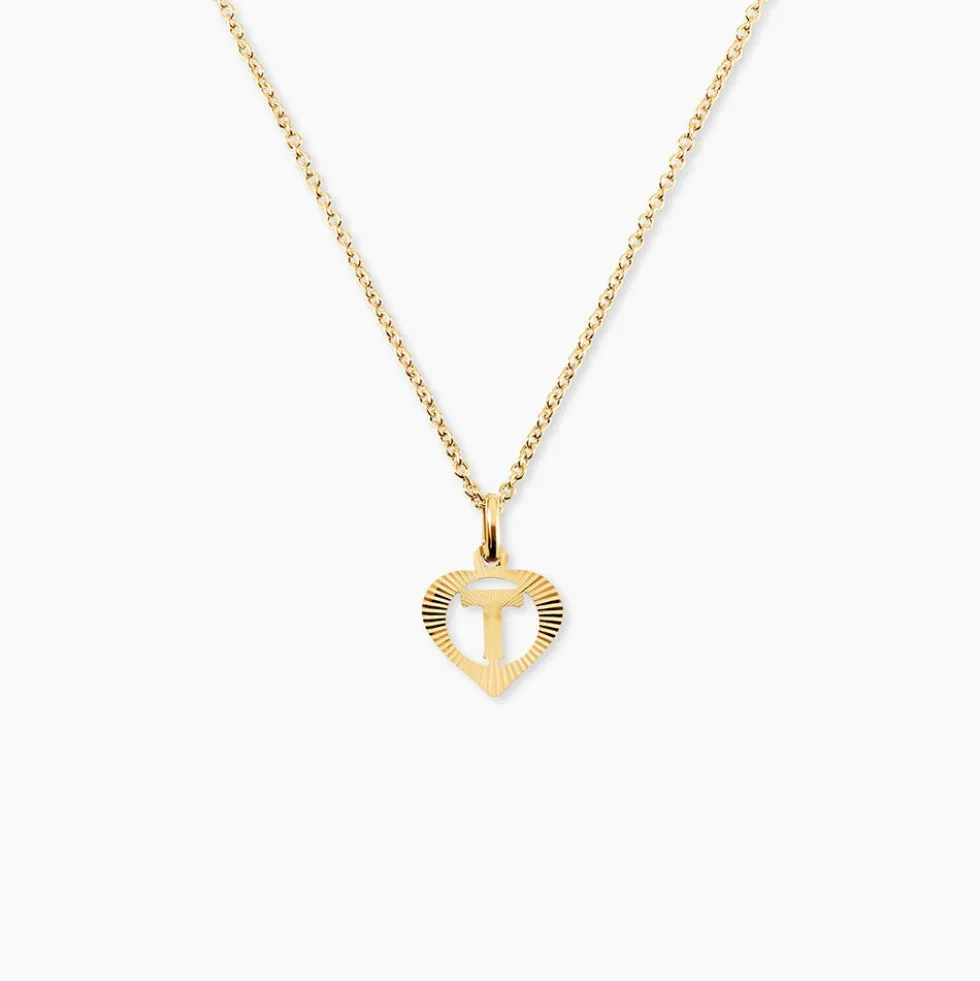 Pendentif Eudocie Coeur Lettre Or Jaune