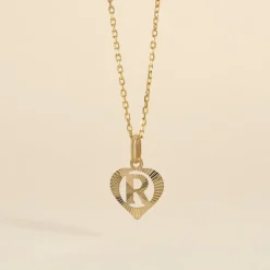Pendentif Eudocie Coeur Lettre Or Jaune