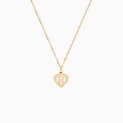 Pendentif Eudocie Coeur Lettre Or Jaune