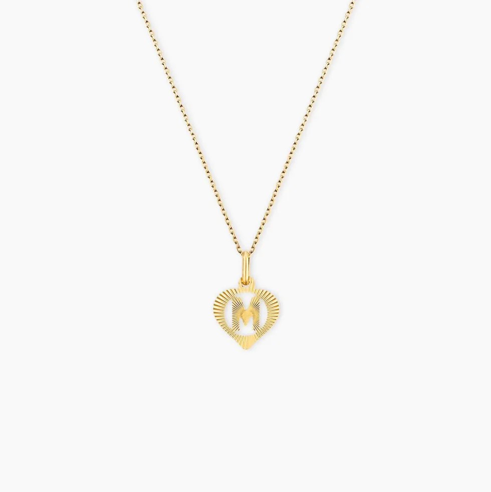 Pendentif Eudocie Coeur Lettre Or Jaune