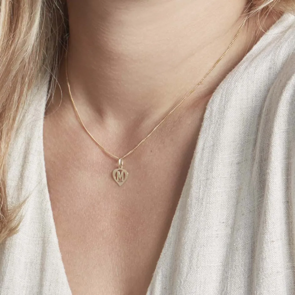 Pendentif Eudocie Coeur Lettre Or Jaune