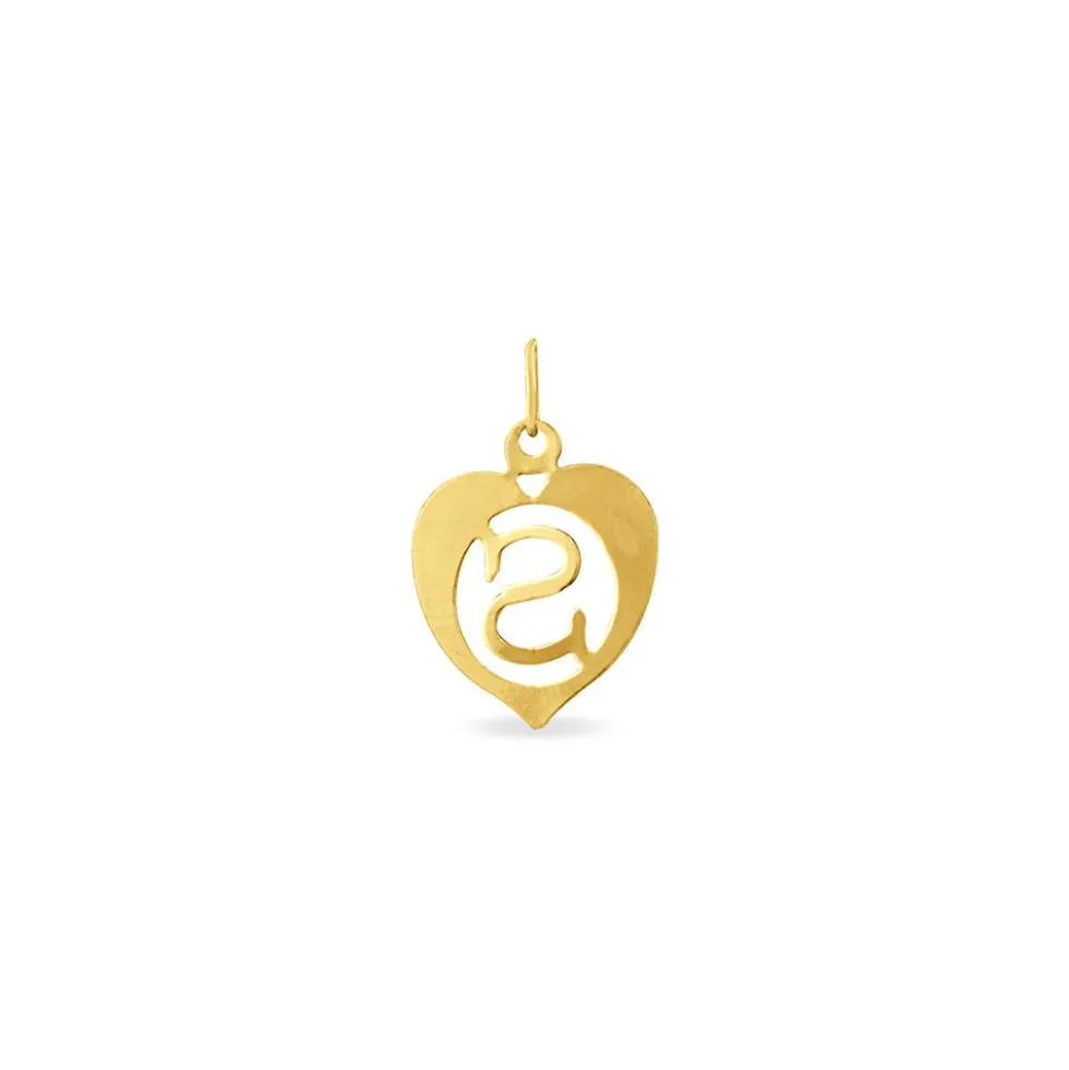 Pendentif Eudocie Coeur Lettre Or Jaune