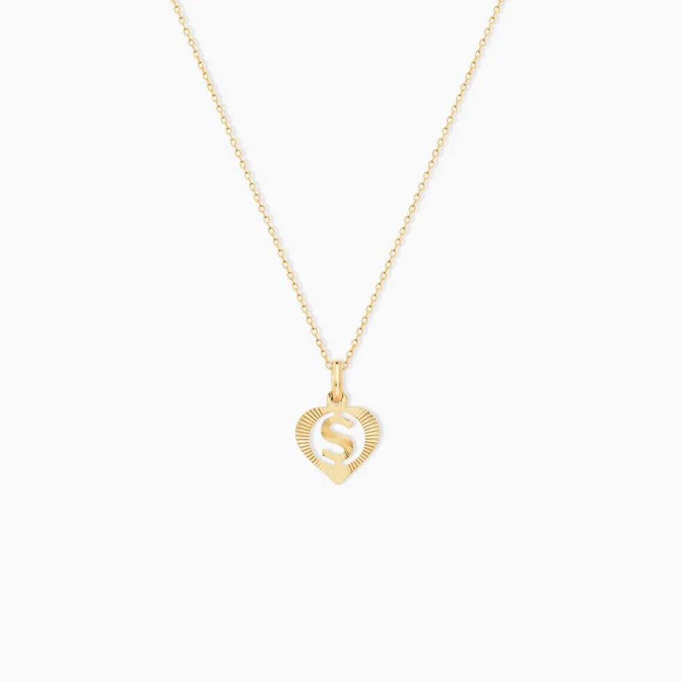 Pendentif Eudocie Coeur Lettre Or Jaune