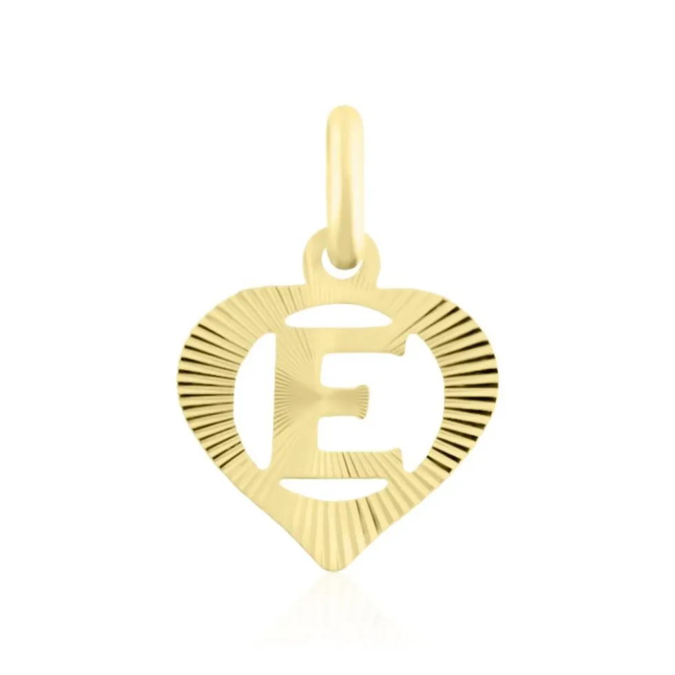 Pendentif Eudocie Coeur Lettre Or Jaune