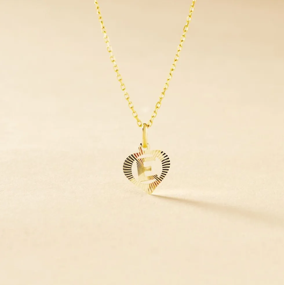 Pendentif Eudocie Coeur Lettre Or Jaune