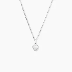 Pendentif Eudocie Coeur Lisse Or Blanc