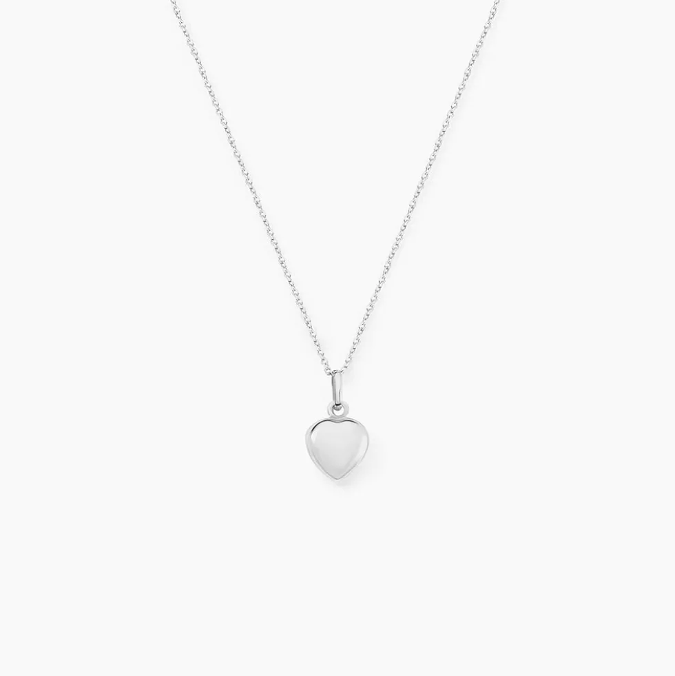 Pendentif Eudocie Coeur Lisse Or Blanc