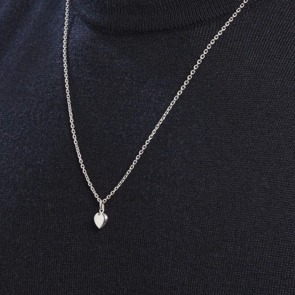 Pendentif Eudocie Coeur Lisse Or Blanc