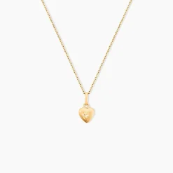Pendentif Eudocie Coeur Mat Et Brillant Or Jaune
