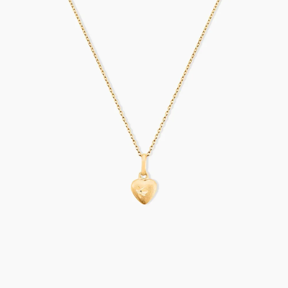 Pendentif Eudocie Coeur Mat Et Brillant Or Jaune