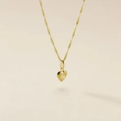 Pendentif Eudocie Coeur Mat Et Brillant Or Jaune