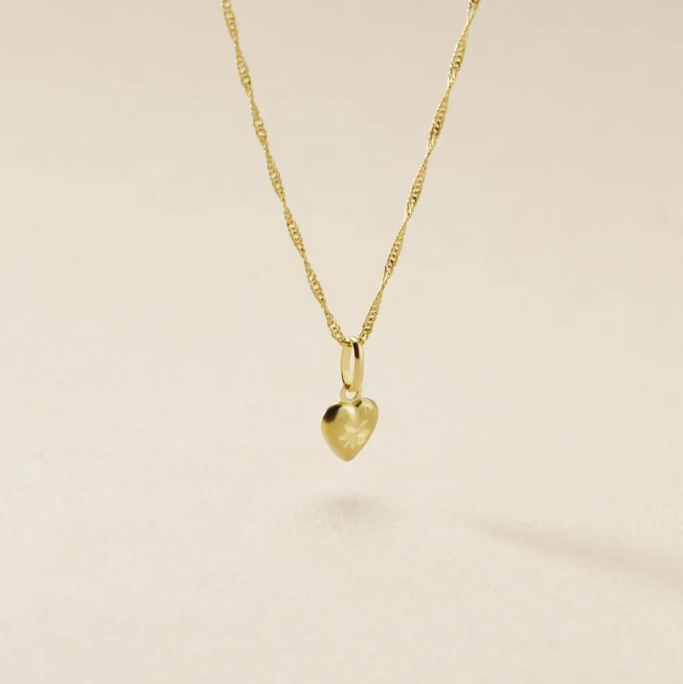 Pendentif Eudocie Coeur Mat Et Brillant Or Jaune